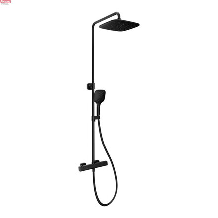TD F 091.20BL Sprchový sloup s termostatickou baterií, posuvný, se sprchovým setem, černá; 9,5 kg 