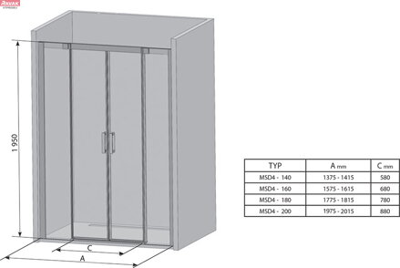 MSD4 180, lesk+transparent; 76,5 kg