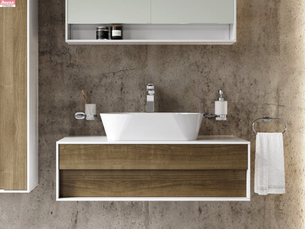 SD Step 100 skříňka pod umyvadlo bílá/ořech; 35,7 kg 