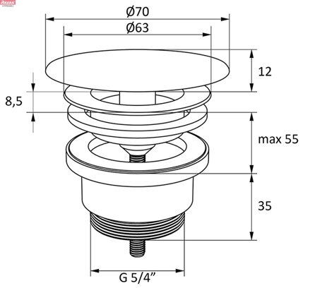 Umyvadlová pileta pevná Flat, keramická, černá matná; 0,26 kg