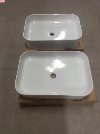 Umyvadlo Ceramic Slim R 55, bez otvoru pro baterii, bez přepadu, bílá, 10,4 kg Umyvadlo Ceramic Slim R 55, bez otvoru pro baterii, bez přepadu, bílá, 10,4 kg