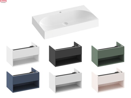 Umyvadlo Lite 80, s otvorem pro baterii, bez přepadu; 21,1 kg 