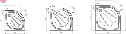 Vanička Elipso Pro 100x100, 42,3 kg Vanička Elipso Pro 100x100, 42,3 kg