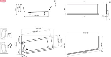 Vana 10° 160x95 L; 25 kg