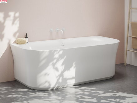 Vana Ypsilon Wall 178x86, volně stojící, bílá, krytka odtoku černá, 52 kg 
