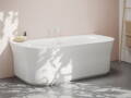 Vana Ypsilon Wall 178x86, volně stojící, bílá, krytka odtoku černá, 52 kg 